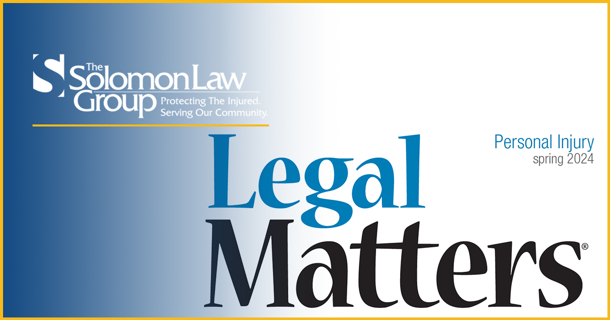 The Solomon Law Group's Legal Matters Newsletter Covers Food Delivery Accidents and More