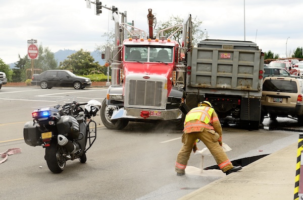 Fire Fighter Helping Car Crash
